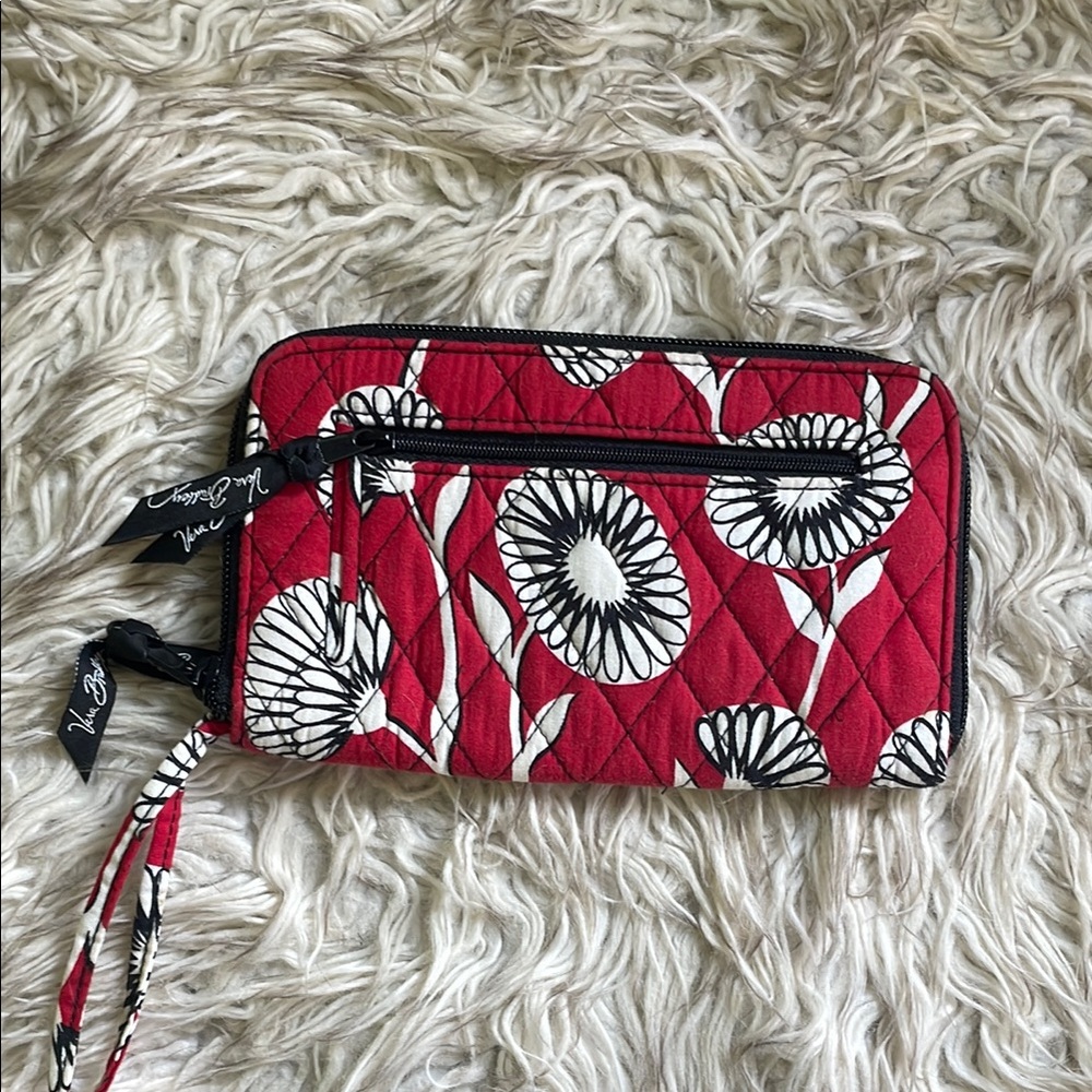 Vera Bradley Red and Black Floral Wallet